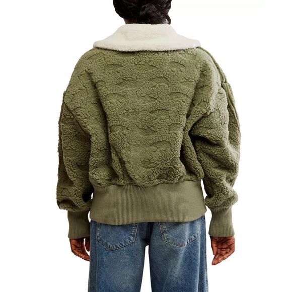 Free People Women's Jacket Sz L Cozy Up Sherpa Coat - Picture 2 of 8